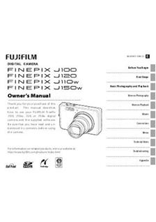 Fujifilm FinePix J150 W manual. Camera Instructions.